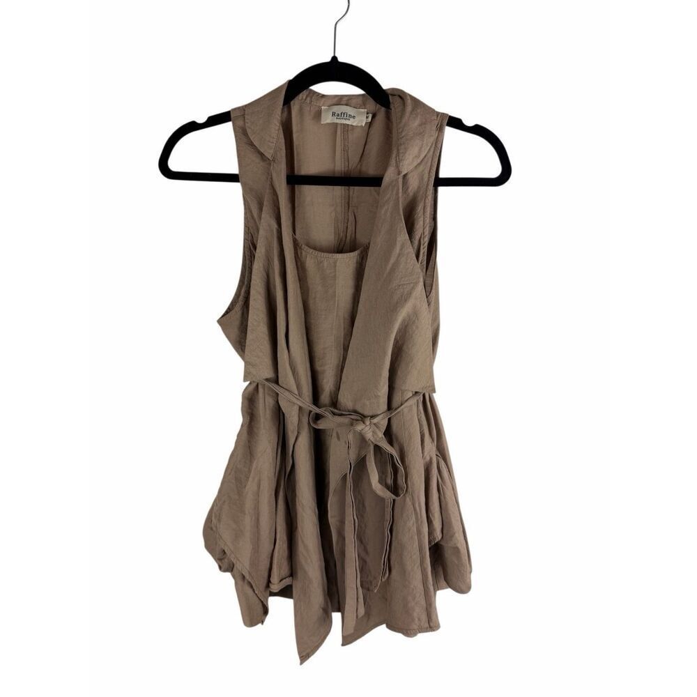 Boutique tan wrap blouse - size m